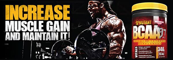 Mutant Bcaa 9.7 integratore a base di amminoacidi ramificati e tirosina e arginina ideale per aumentare energia e pump durante il workout